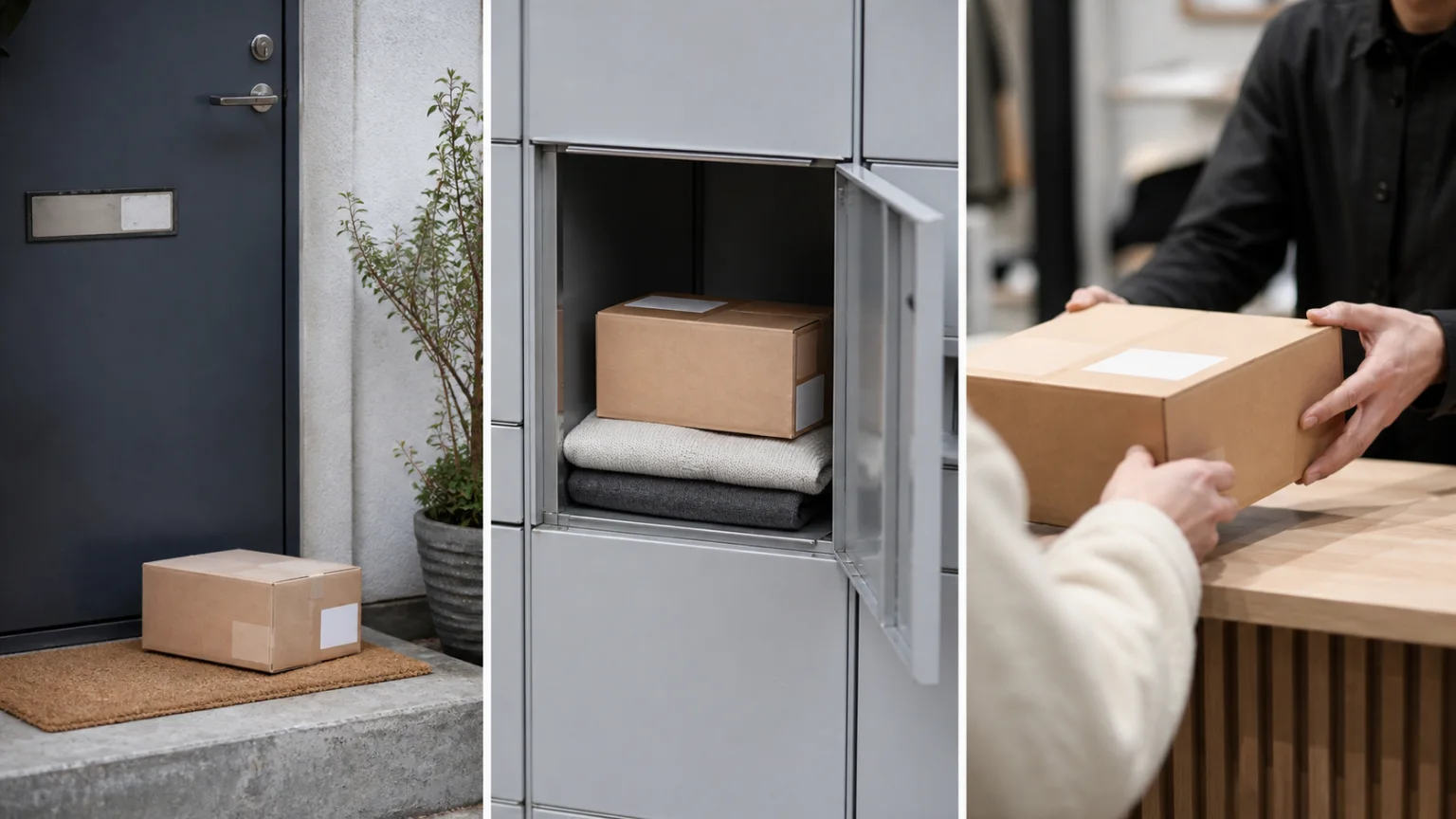 Klädpaket med olika leveranssätt och fraktval
