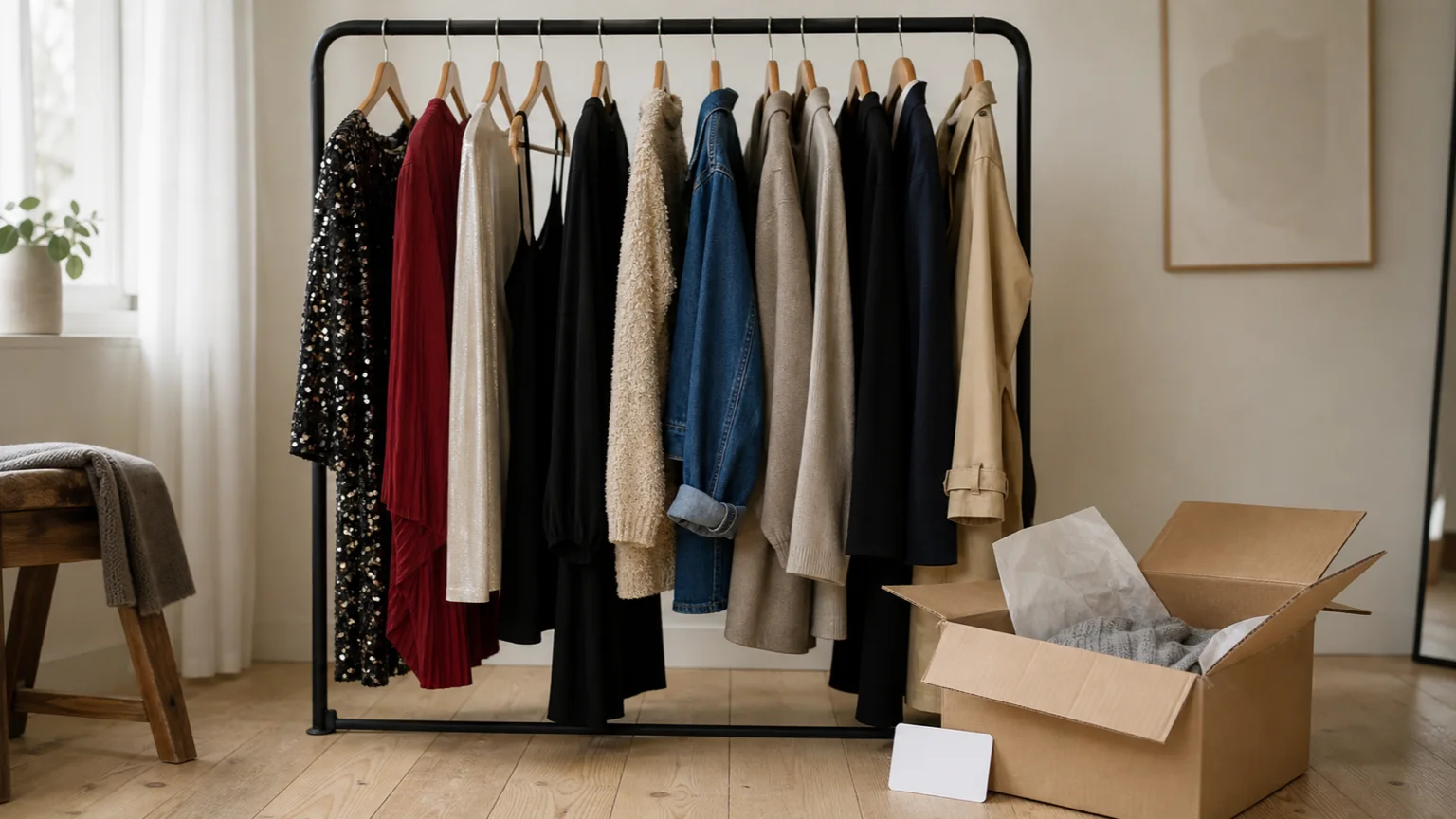 Festmode och vardagsplagg mellan butik och e-handelspaket